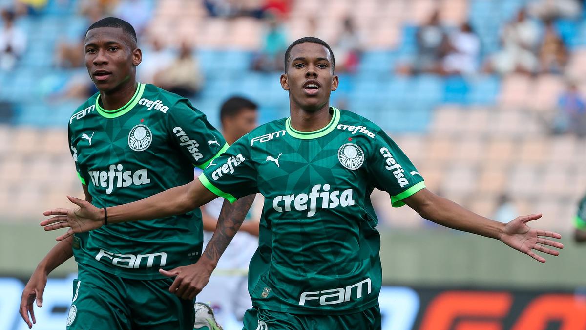 Estevão comemora gol marcado na Copinha (Fabio Menotti/ Palmeiras)