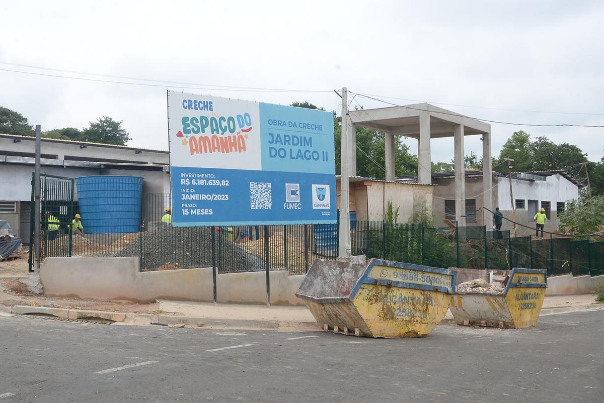 Construção da creche do Jardim do Lago II no âmbito do programa “Espaço do Amanhã”; meta da Prefeitura é criar cinco mil novas vagas em toda a cidade (Alessandro Torres)