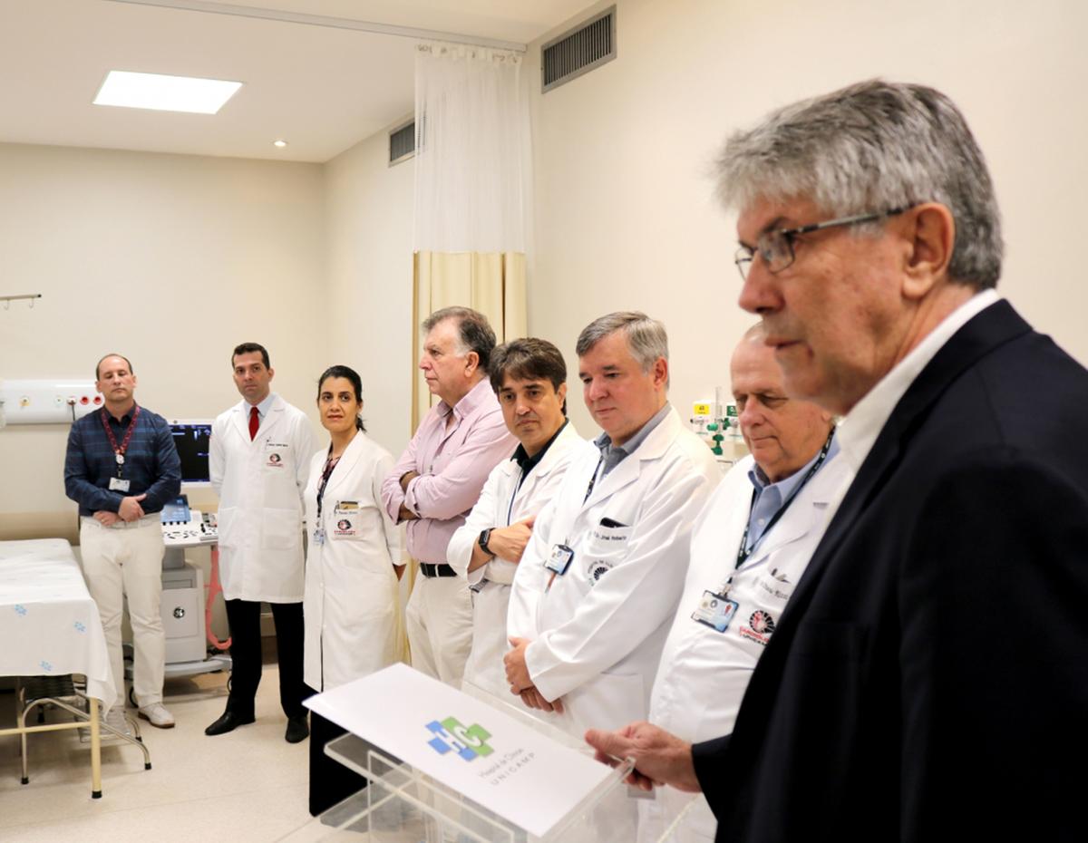 Otávio Rizzi Coelho participa da inauguração da nova área de ecocardiografia do HC da Unicamp (Divulgação/ Unicamp)