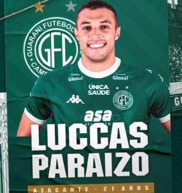 Luccas Paraizo foi anunciado ontem como novo atacante do alviverde (Divulgação)