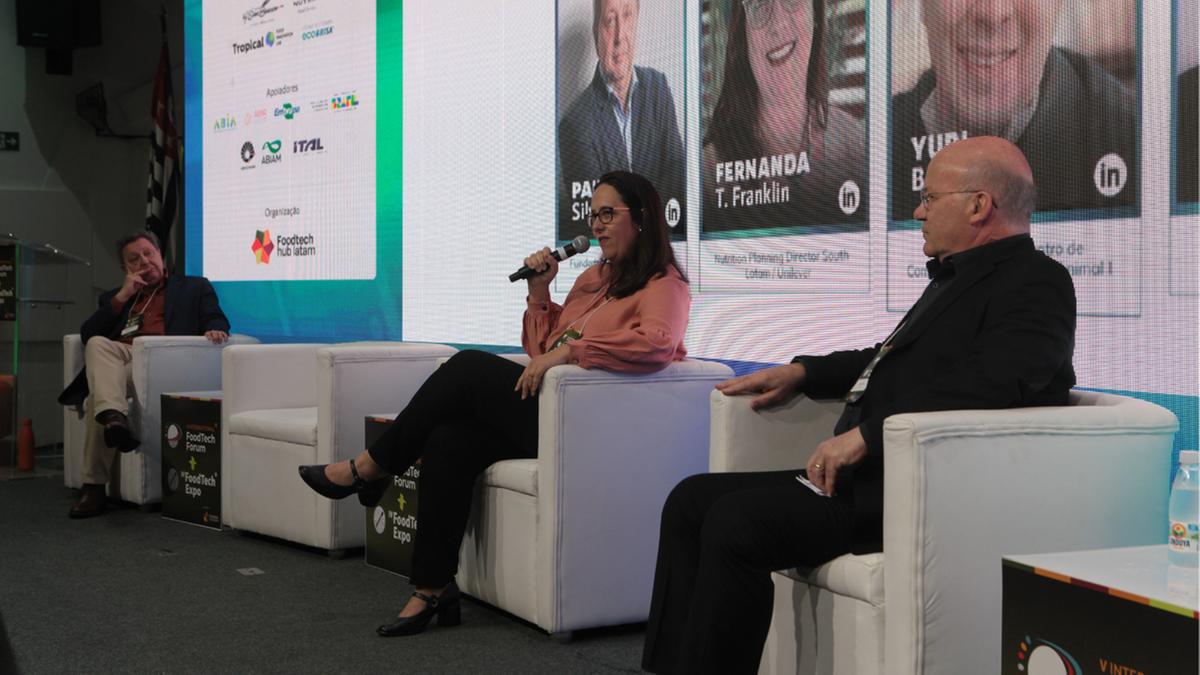 Maior evento da área da América Latina foi encerrado ontem no auditório do Instituto de Tecnologia de Alimentos (Ital), em Campinas; “A definição de alimentos do futuro está intrinsecamente ligada com a mudança de clima e sustentabilidade”, destacou Paulo Silveira (à esquerda), idealizador do 5° Fórum Internacional de Foodtech (Rodrigo Zanotto)