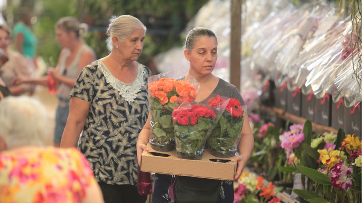 As rosas vermelhas são as flores mais vendidas no Dia dos Namorados, mas a data acarreta
em uma procura maior de diversos outros produtos vendidos no Mercado das Flores (Rodrigo Zanotto)