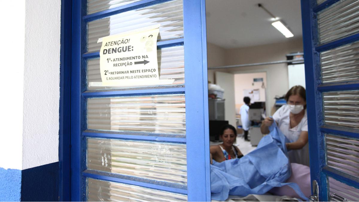 Setor de atendimento para pessoas contaminadas pela dengue no Centro de Saúde do Jardim Eulina, localizado em um dos bairros de Campinas com maior incidência da doença 