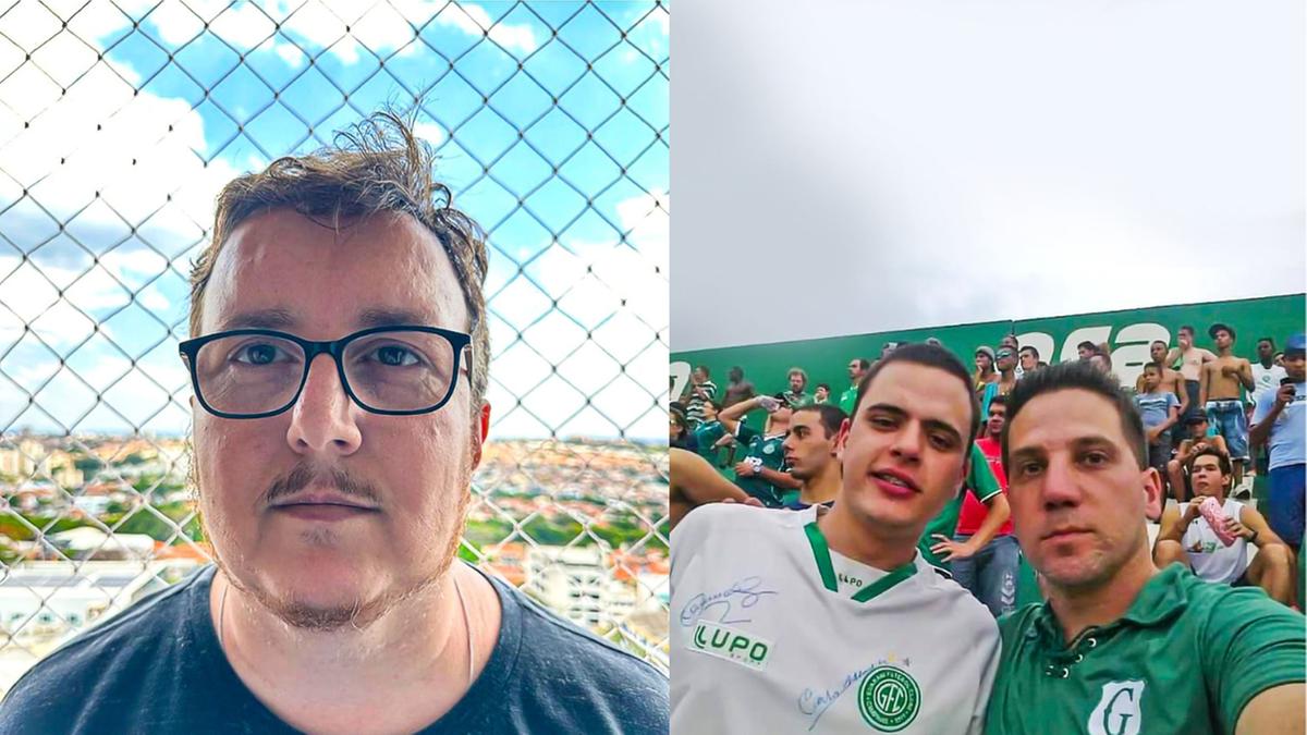 Fábio Lombardozo (esquerda) torcedor da Ponte; Otávio De Vitto Laza (á esquerda na
foto do lado direito) (Arquivo pessoal)
