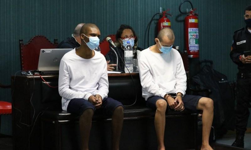 Lucas Cézar dos Santos de Souza e Flávio dos Santos Rodrigues, filhos da ex-deputada Flordelis, acusados da morte do pastor Anderson durante Julgamento na 3ª Vara Criminal de Niterói. (Tomaz Silva/Agência Brasil)