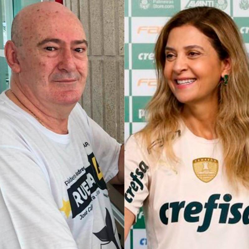 Andres Rueda e Leila Pereira tiveram o CPF vazado nas redes sociais (Foto 1: Arquivo pessoal | Foto 2: Fábio Menotti/Palmeiras)