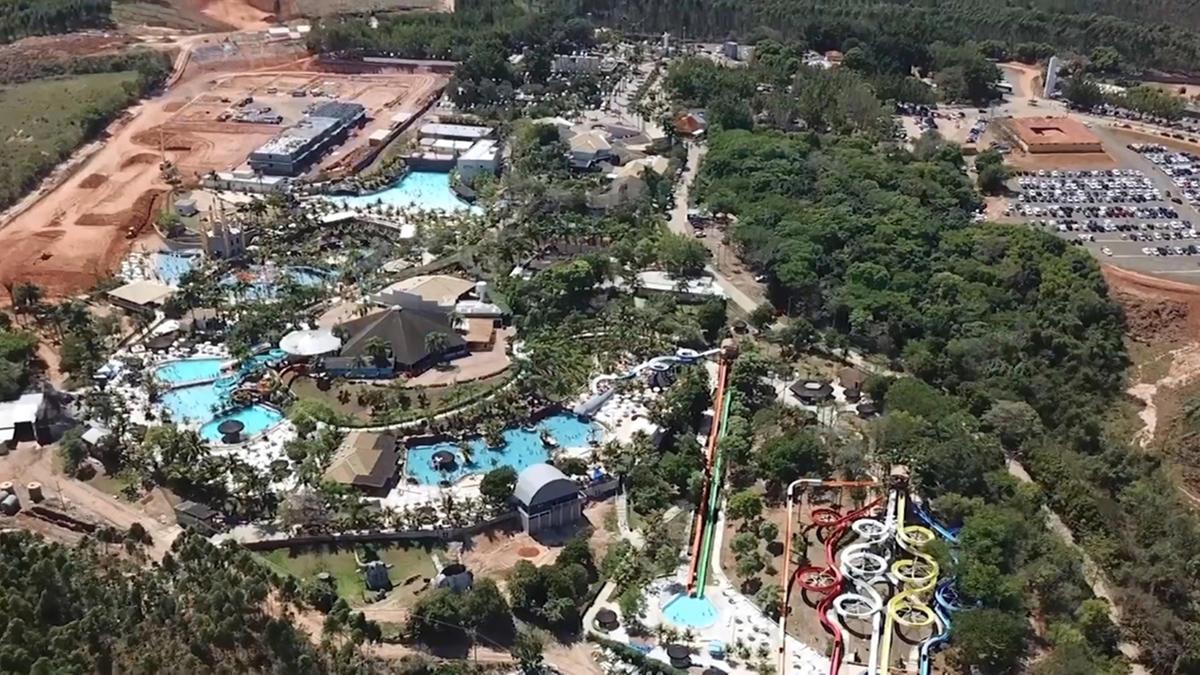 Entre os três maiores novos empreendimentos erguidos no Estado de São Paulo, dois estão na RA de Campinas; o principal é um parque aquático, associado a um hotel, inaugurado em 2023 em São Pedro (Divulgação)