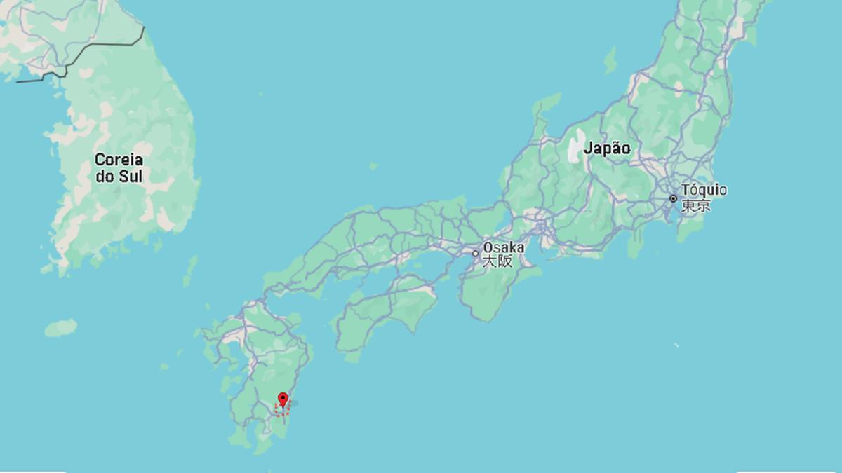 Alertas de tsunami foram emitidos para a Prefeitura de Miyazaki, onde o tremor foi centralizado (Captura Google Maps)