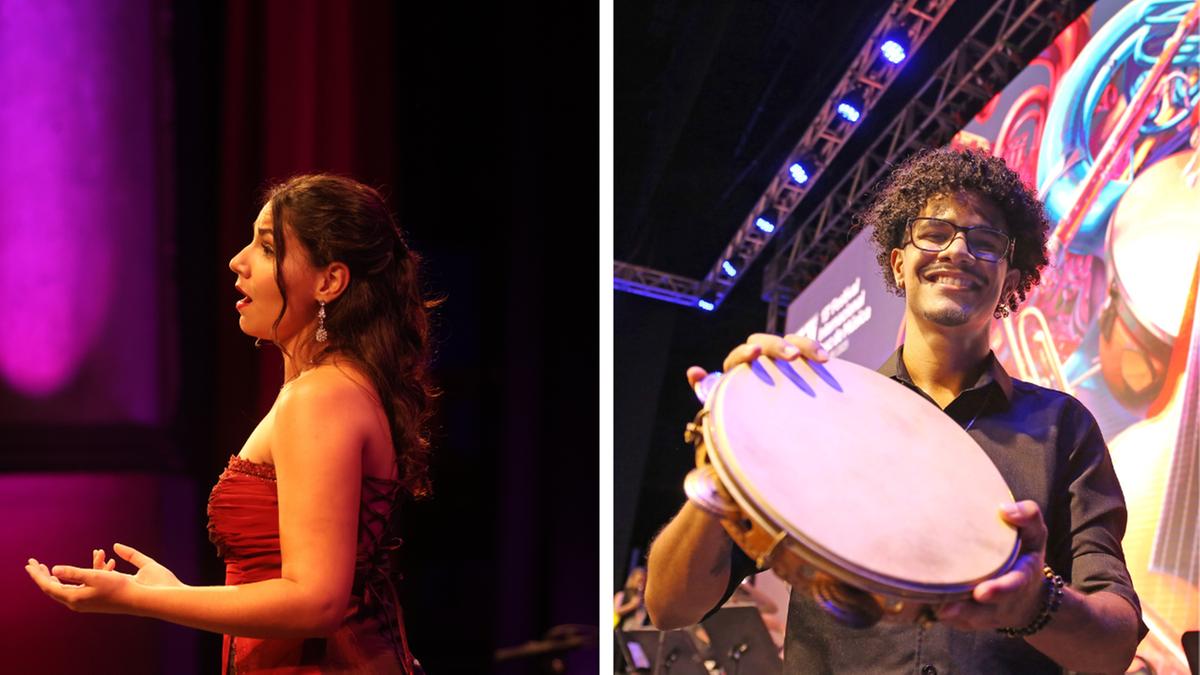 Marilia Carvalho, cantora lírica, e Pierre Macedo de Souza, percussionista, são dois dos estudantes da Unicamp selecionados para o festival — um dos maiores eventos de música de concerto da América Latina (Divulgação/Paulo Rossi)
