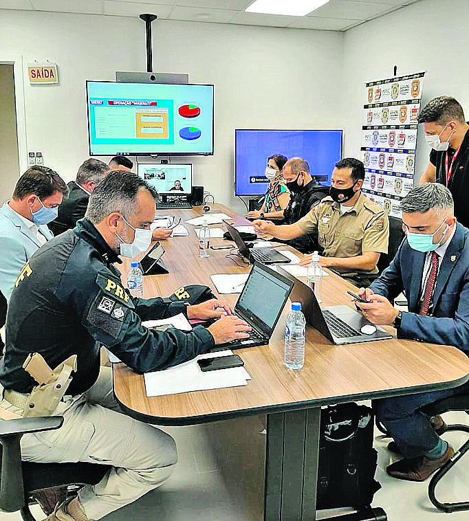 Comando central da megaoperação deflagrada em Santa Catarina (Divulgação)