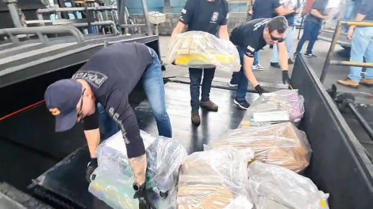O entorpecente foi destruído no forno de uma indústria metalúrgica que fica em Nova Odessa (Divulgação Policia Civil)