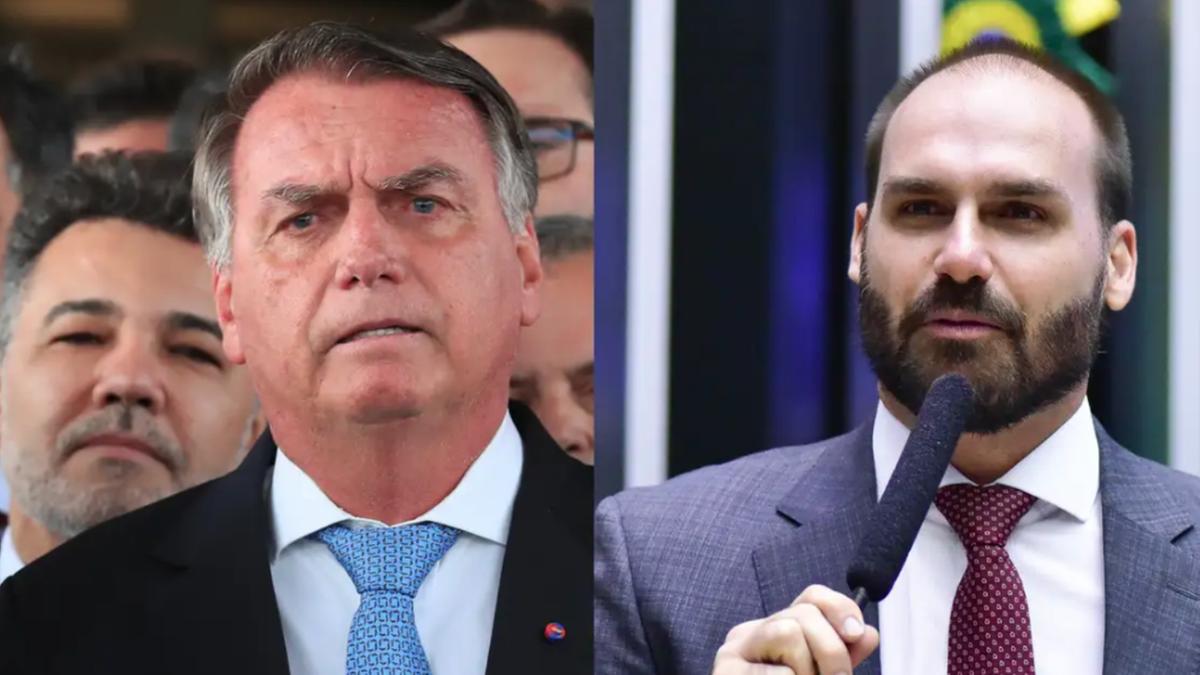 Jair e o filho Eduardo Bolsonaro (Lula Marques/Agência Brasil; Zeca Riebiro/Câmara dos Deputados)