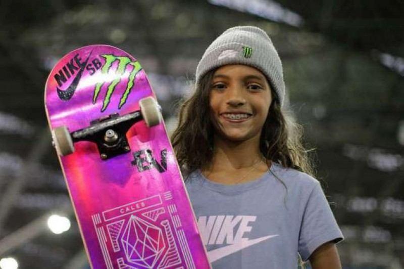 A maranhense Rayssa Leal, de apenas 13 anos: fenômeno  do skate é promessa de medalha no skate em Tóquio (Divulgação)