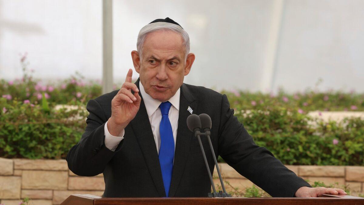 O primeiro-ministro de Israel, Binyamin Netanyahu, participa de uma cerimônia em Tel-Aviv, Israel (Shaul Golan/AP)