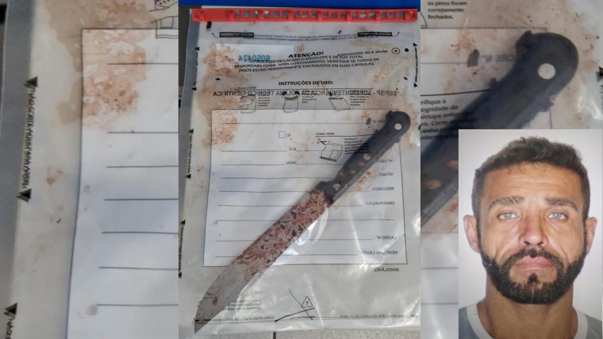 Fabio Luciano Duarte, de 45 anos, foi morto com um golpe profundo no pescoço (Polícia Civil e Reprodução)