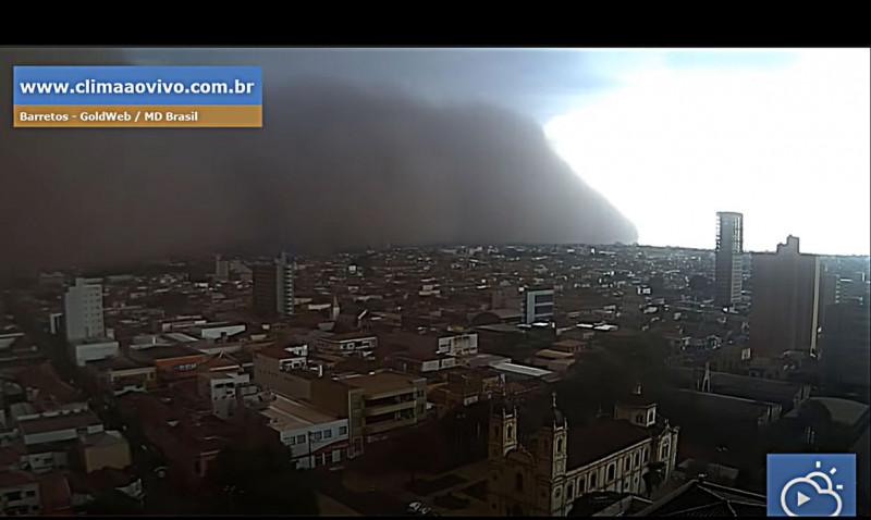 Tempestade de areia atinge cidades de São Paulo (Reprodução YouTube/Clima ao Vivo)