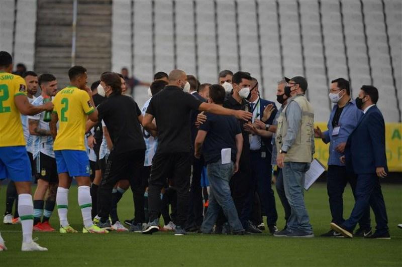 Jogo entre Brasil e Argentina que foi interrompido por medidas sanitárias (Divulgação)