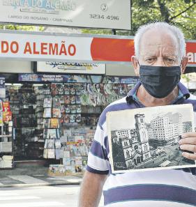 Ademir Mina Falsarela, dono da tradicional Banco do Alem?o no centro de Campinas: jornaleiro come?ou a vender jornais na rua aos sete anos (Importação)