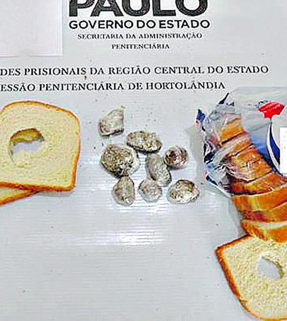 Agentes do CPP de Hortolândia encontram 43 gramas de maconha em um pacote de pão de forma (Divulgação)