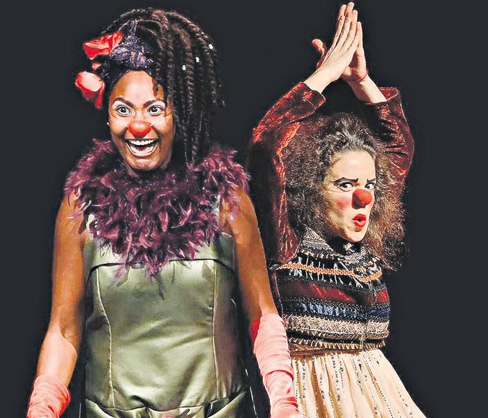 Madame Froda e Superela no espetáculo circense 'InterAção!', uma das atrações do festival independente que busca divulgar novos trabalhos (Divulgação)