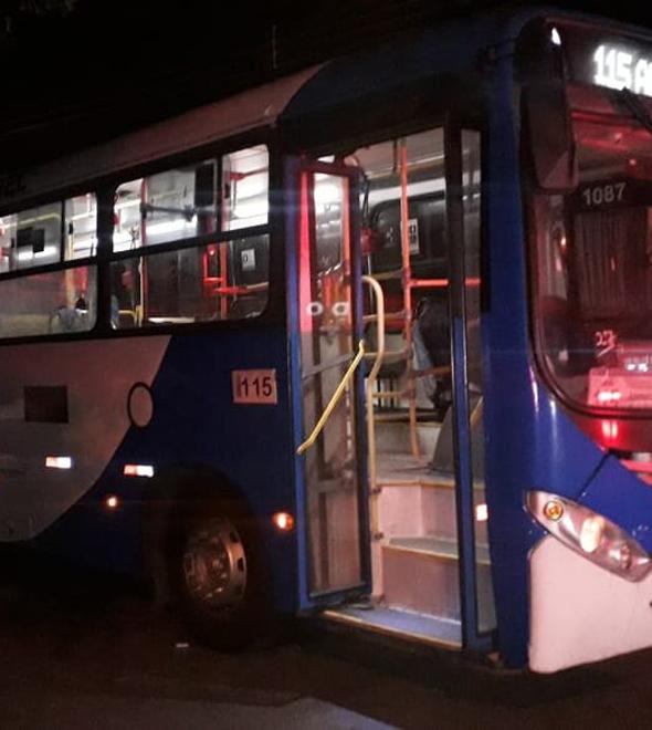 Grupo põe fogo e quebra ônibus em suposto protesto (Divulgação)