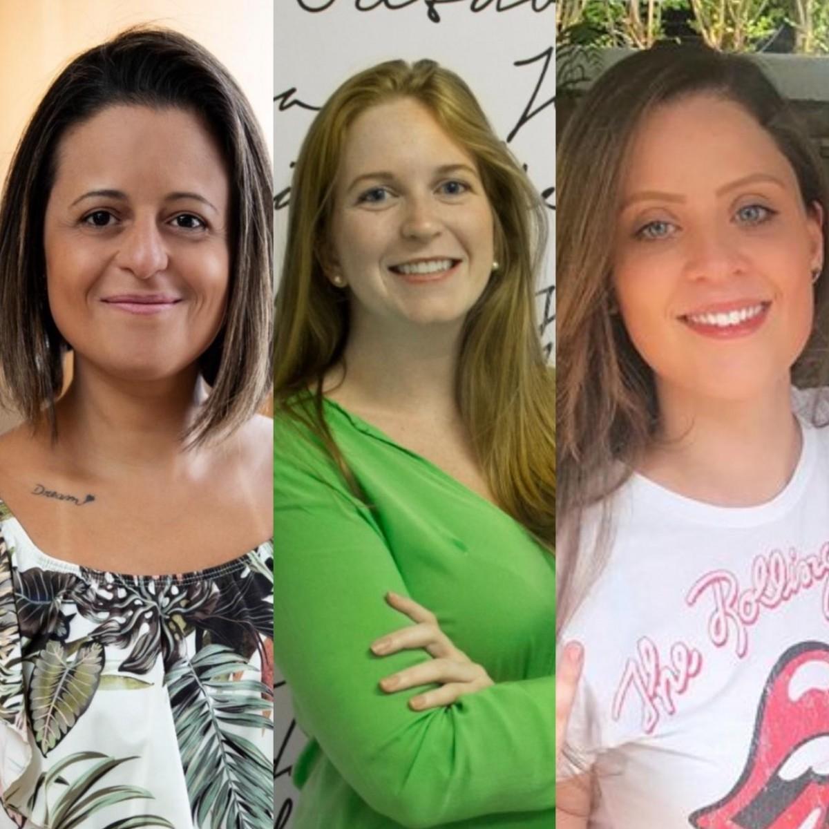 Ana Claudini Ferraro, da E3, MAuren Luiza Bender, da Portal e Talita Suter, da DMC (Divulgação)