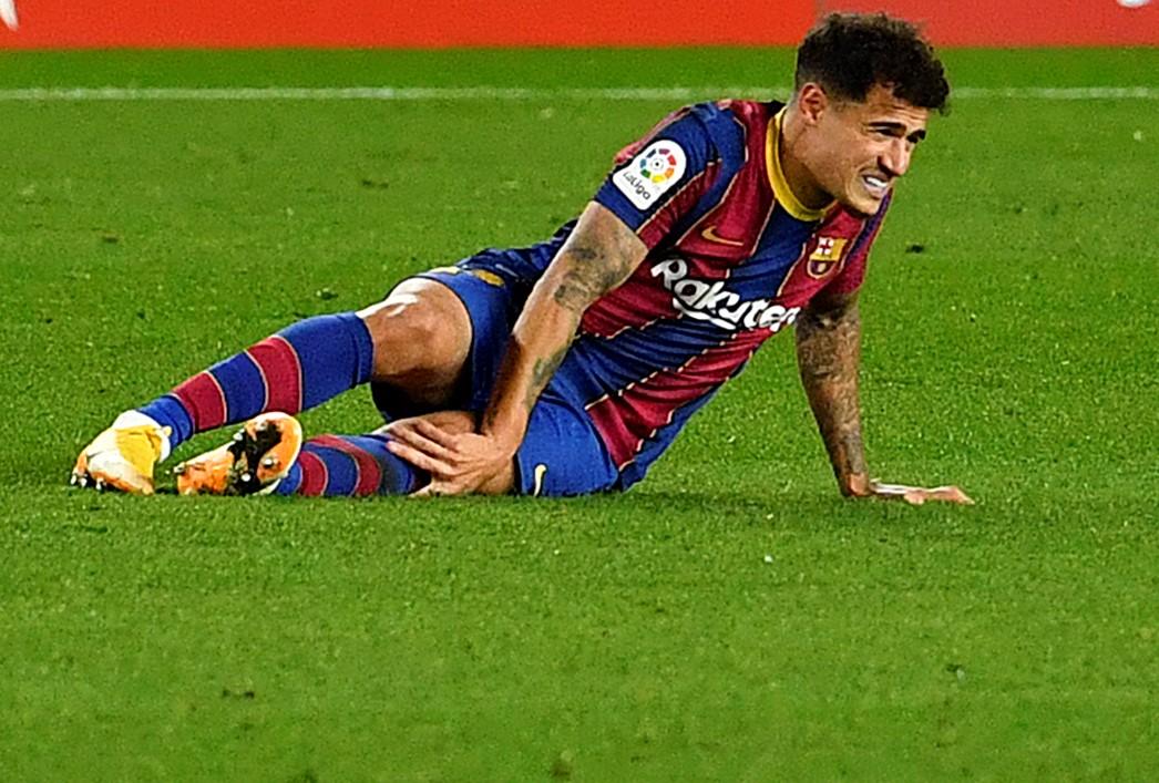 Philippe Coutinho sofre lesão no joelho em partida do Barcelona e será operador
 (AFP)