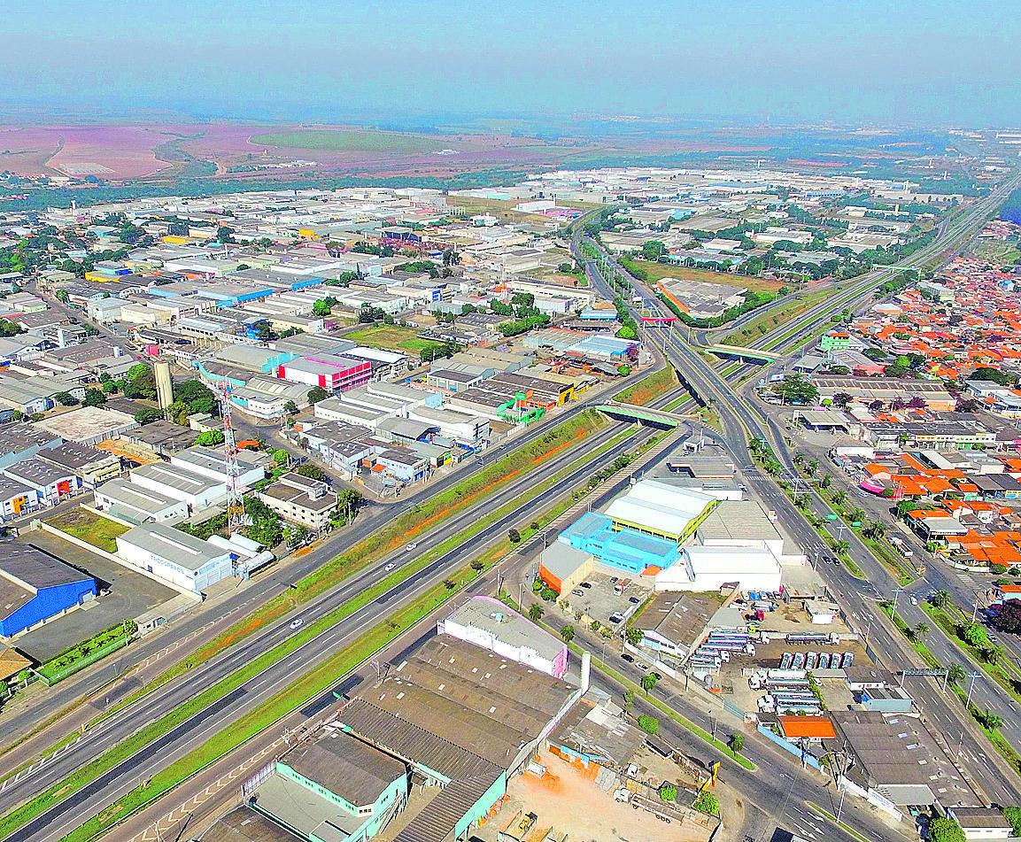 Foto aérea do Distrito Industrial de Indaiatuba: serviço público começou a ser estudado pelo Indsat em 2016 (Divulgação)