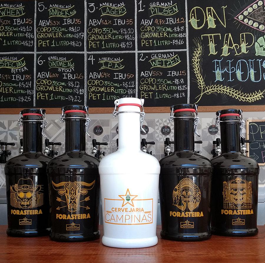 Cerveja artesanal e growler: o casal perfeito que pode ser conferido na Carvejaria Campinas (Divulgação)