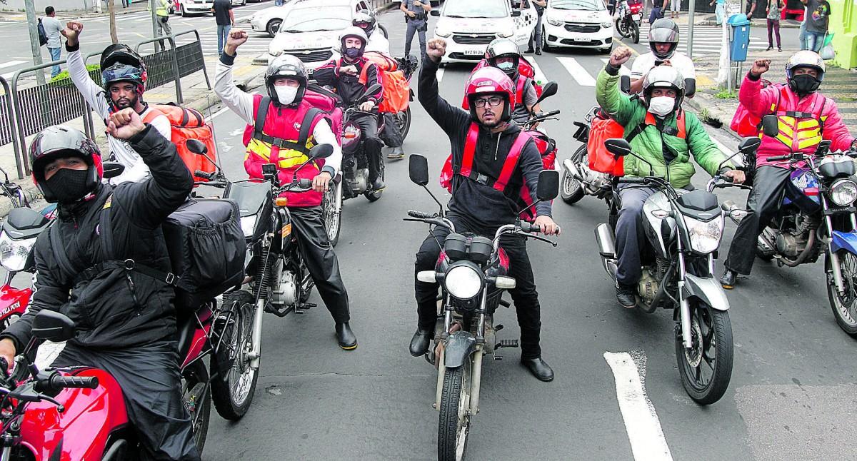 Motoqueiros durante ato em prol da categoria (Ricardo Lima/ Correio Popular)