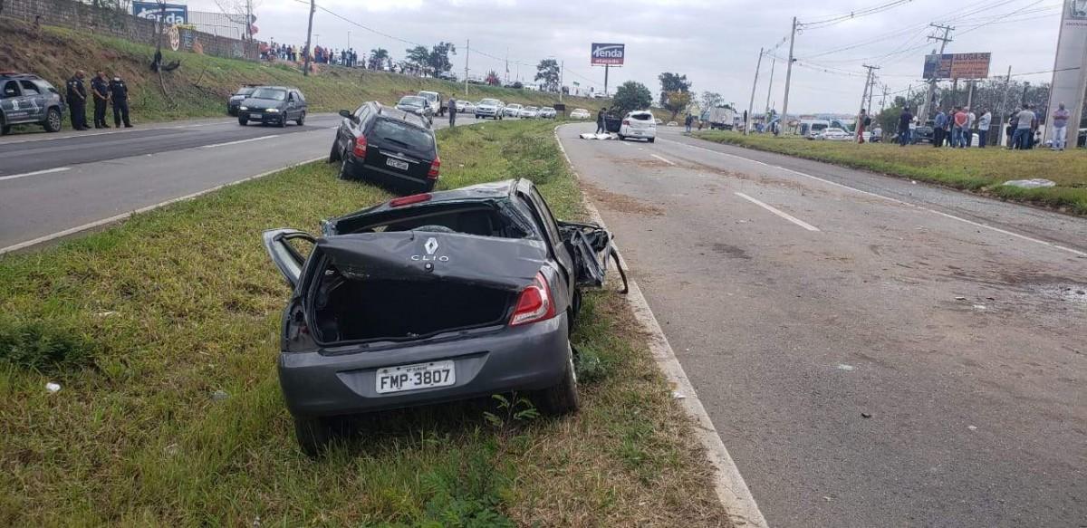Um acidente matou duas pessoas na Rodovia Virgílio Viel, em Sumaré, na tarde de ontem (Divulgação)
