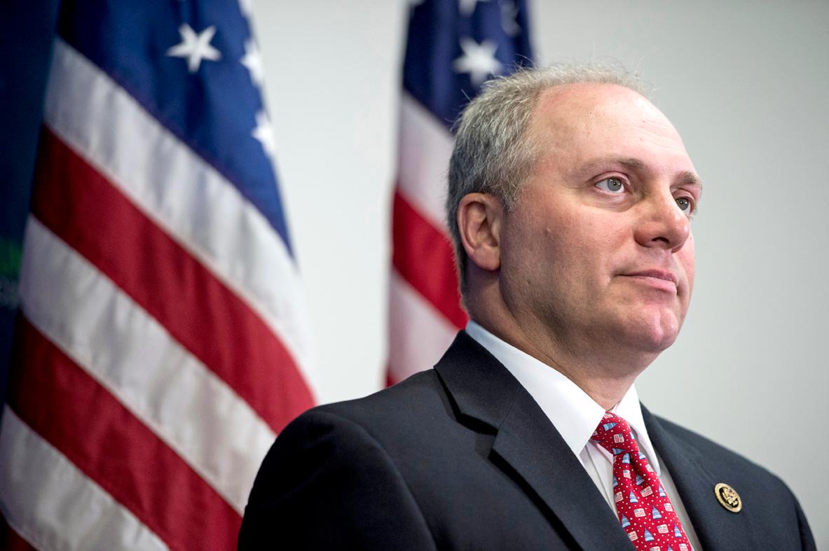 UNITED STATES - JUNE 2: House Majority Whip Steve Scalise, R-La., speaks to the media following the House Republican Conference meeting in the Capitol on Tuesday, June 2, 2015. (Photo By Bill Clark/CQ Roll Call) (CQ Roll Call via AP Images) (Bill Clark)