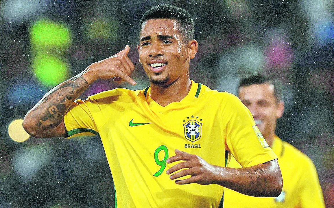 Gabriel Jesus comemora o primeiro gol da Seleção Brasileira em Mérida: próximo adversário é a Argentina (Juan Barreto/France Press)