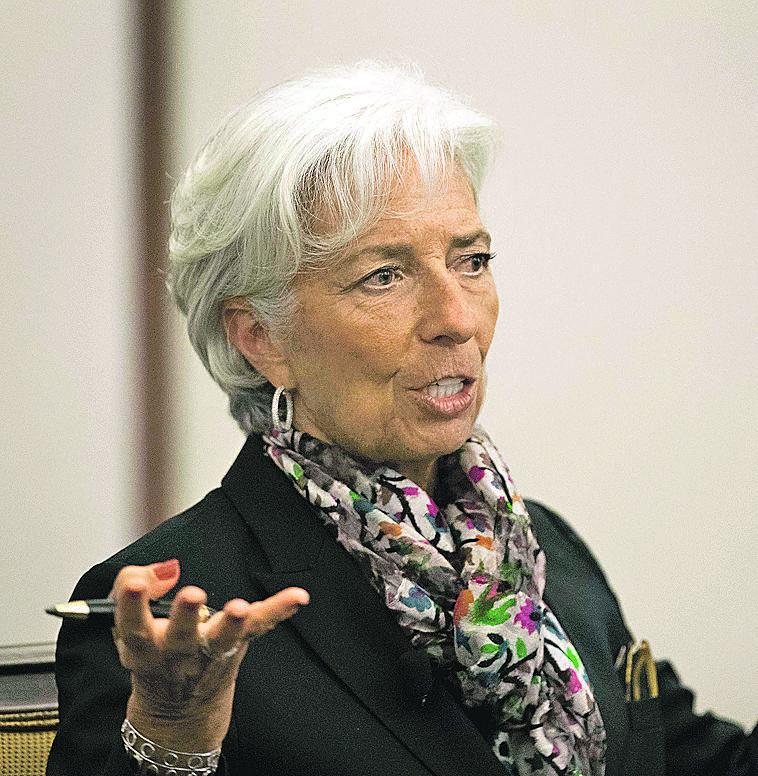 Christine Lagarde, presidente do FMI: números mais positivos para o Brasil (Drew Angerer/AFP)