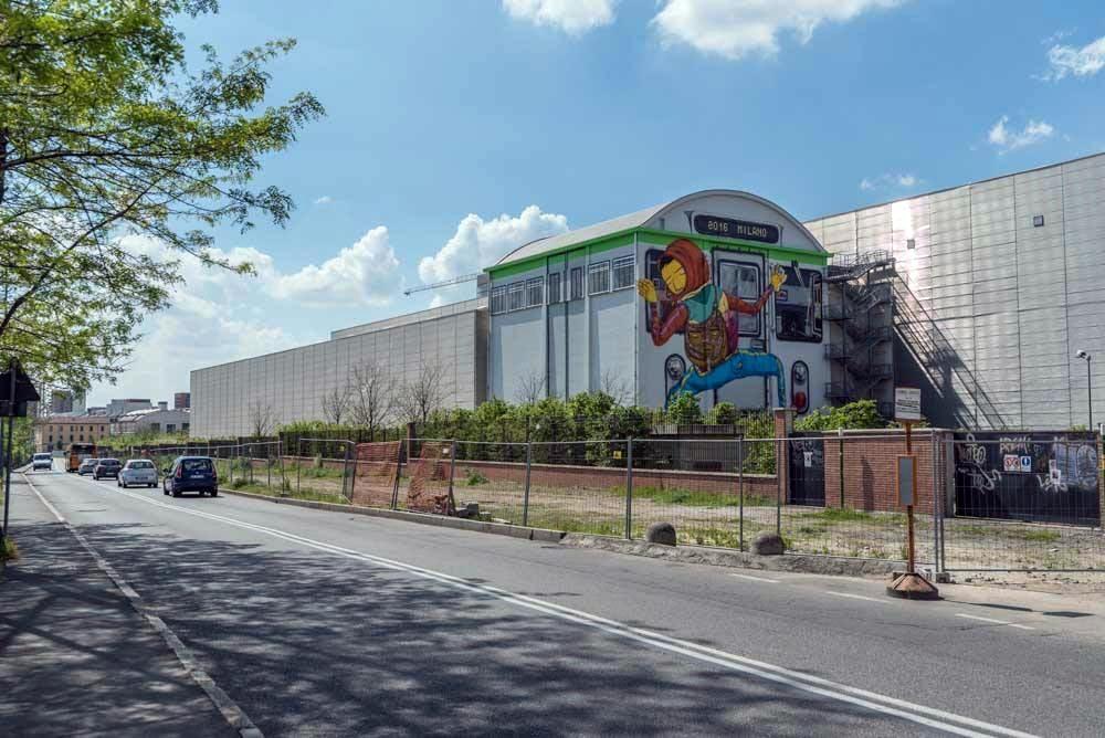 o mural "Efêmero" ficará exposto nas paredes externas do centro cultural Pirelli HangarBicocca, de Milão, por um ano (Divulgação)