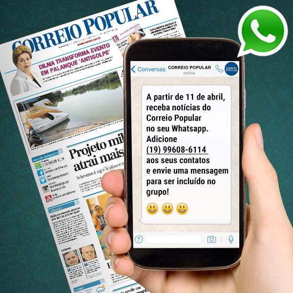 Correio Popular envia notícias por meio do aplicativo WhatsApp aos seus leitores (Cedoc)