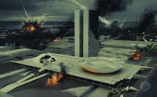 Abertura de 'Apocalipse', nova novela da Record TV, mostra Brasília em chamas (Divulgação)