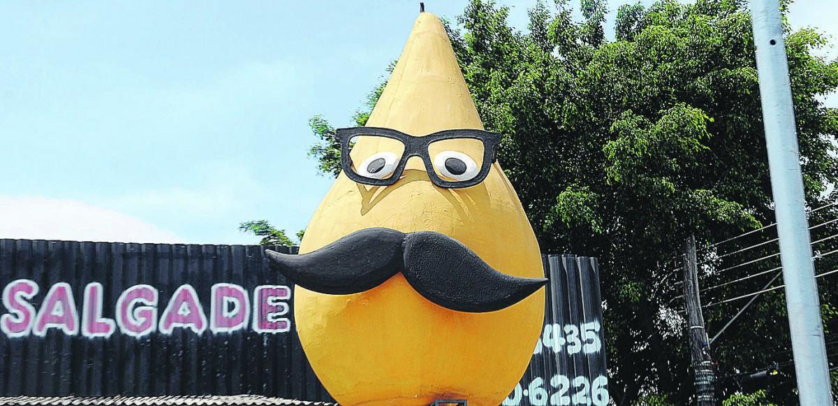 Míster Coxinha prova que a propaganda que tem ser a alma do negócio e nada como um adereço gigante para ser visto (Matheus Pereira/AAN)