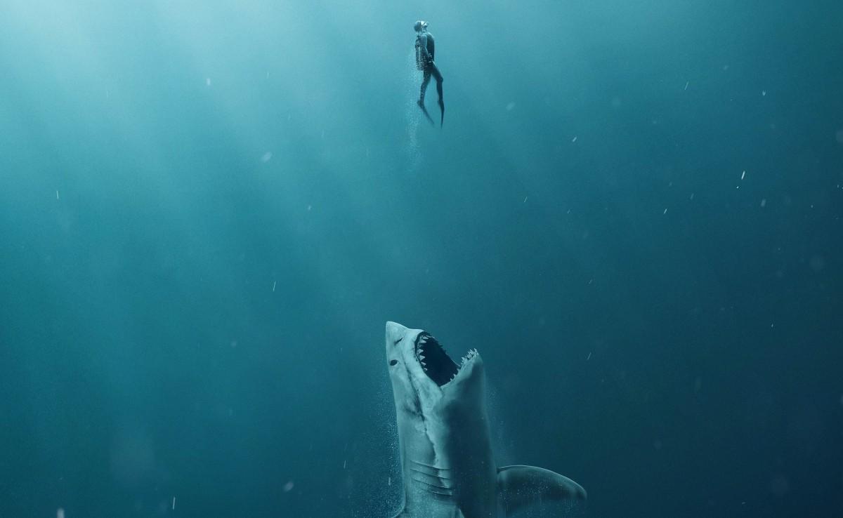 "Megatubarão", que estreia no dia 9 de agosto no Brasil, apresenta um megalodonte de dois milhões de anos, cinco vezes maior que um tubarão branco (Divulgação)