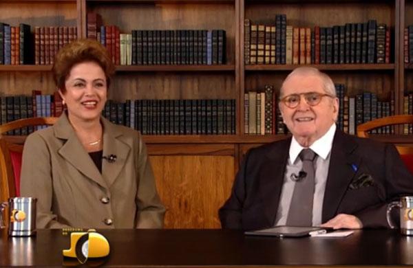J&ocirc; Soares entrevista a presidente da rep&uacute;blica Dilma na noite desta sexta-feira, 12 (  Divulgação/ TV Globo)