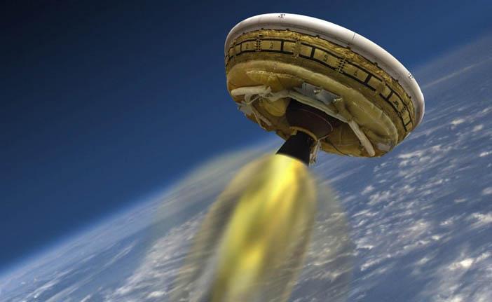 O 'disco voador' Low-Density Supersonic Decelerator (LDSD) far&aacute; uma visita a Marte (France Press)