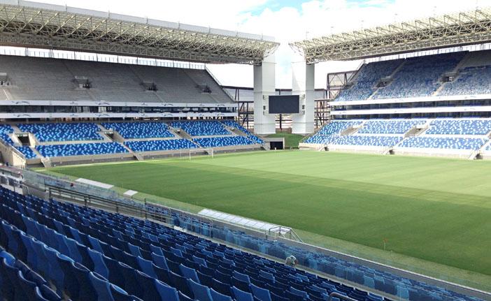 A Arena Pantanal, em Cuiab&aacute;, foi um dos est&aacute;dios da Copa de 2014 (Cedoc/RAC)