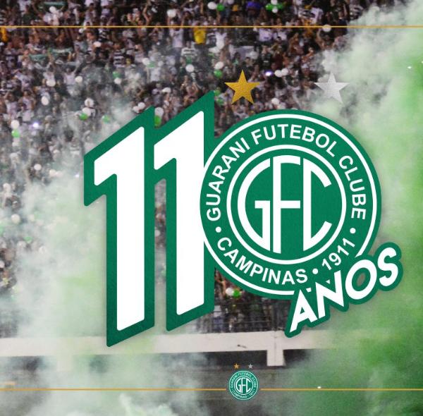 O Guarani Futebol Clube completa 110 anos nesta sexta-feira, 2 de abril (Reprodução/ Site Oficial do Guarani Futebol Clube)