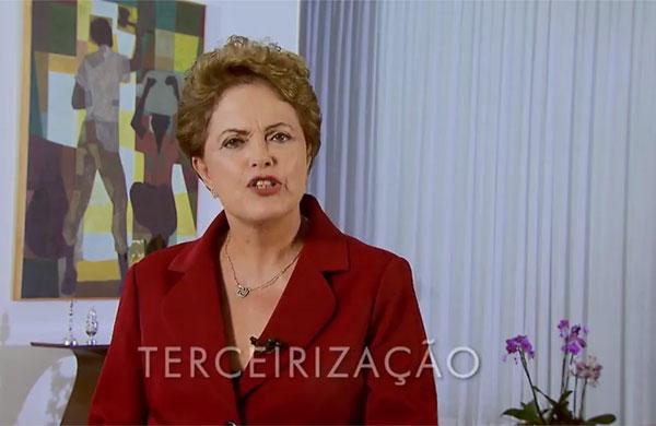 Nas redes sociais, Dilma critica terceiriza&ccedil;&atilde;o irrestrita ( Reprodução)