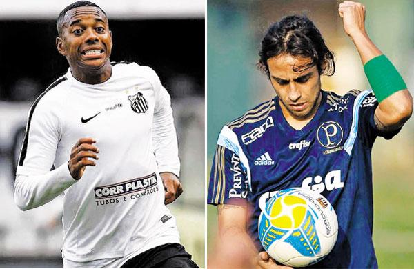 Desfalque na primeira partida, Robinho joga hoje: caldeir&atilde;o da Vila &eacute; arma para o Peixe. Valdivia n&atilde;o jogou domingo passado por conta de les&atilde;o, mas hoje dificilmente ficar&aacute; fora (Santos FC/ Ag Palmeiras)