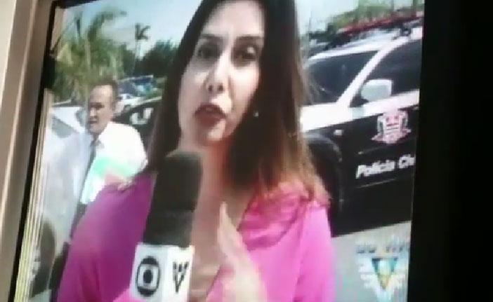 Rep&oacute;rter Tatiana Jorge e equipe da TV Globo &eacute; assaltada ao vivo durante entrevista  ( Reprodução)
