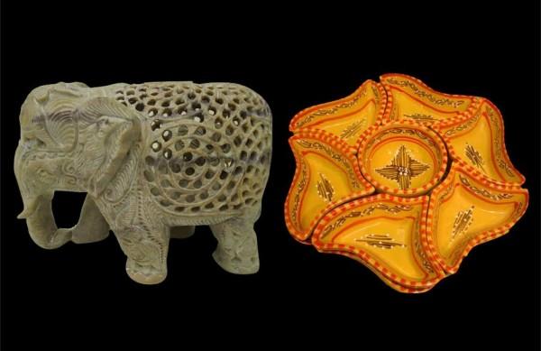 Pe&ccedil;as que fazem parte da exposi&ccedil;&atilde;o itinerante 'Espa&ccedil;o Mostra Mundi - Mostra Internacional de Artesanato', que chega a Campinas  ( Divulgação)