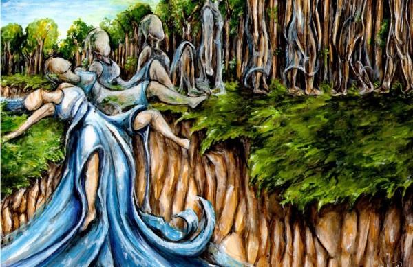 Uma das obras que integram a mostra 'A Natureza Feminina', de Camila Lagoeiro, composta por 17 trabalhos, entre pinturas e desenhos  ( Divulgação)