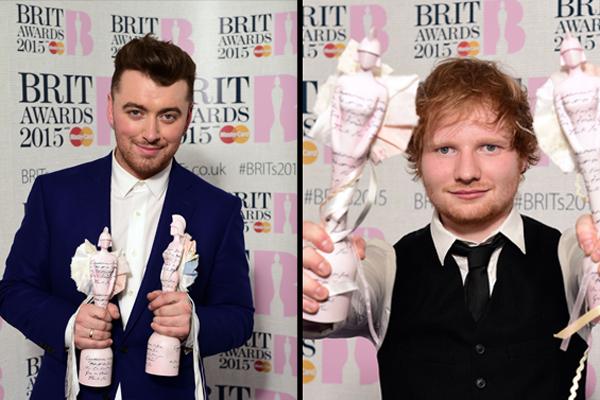 Sam Smith e Ed Sheeran foram os maiores vencedores, cada um com dois pr&ecirc;mios (France Press)