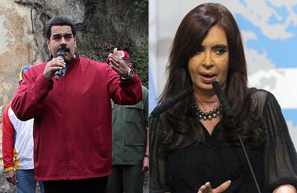 Os presidentes da Venezuela, Nicol&aacute;s Maduro, e da Argentina, Cristina Kirchner, foram os primeiros l&iacute;deres estrangeiros a cumprimentar Dilma Rousseff (AFP)
